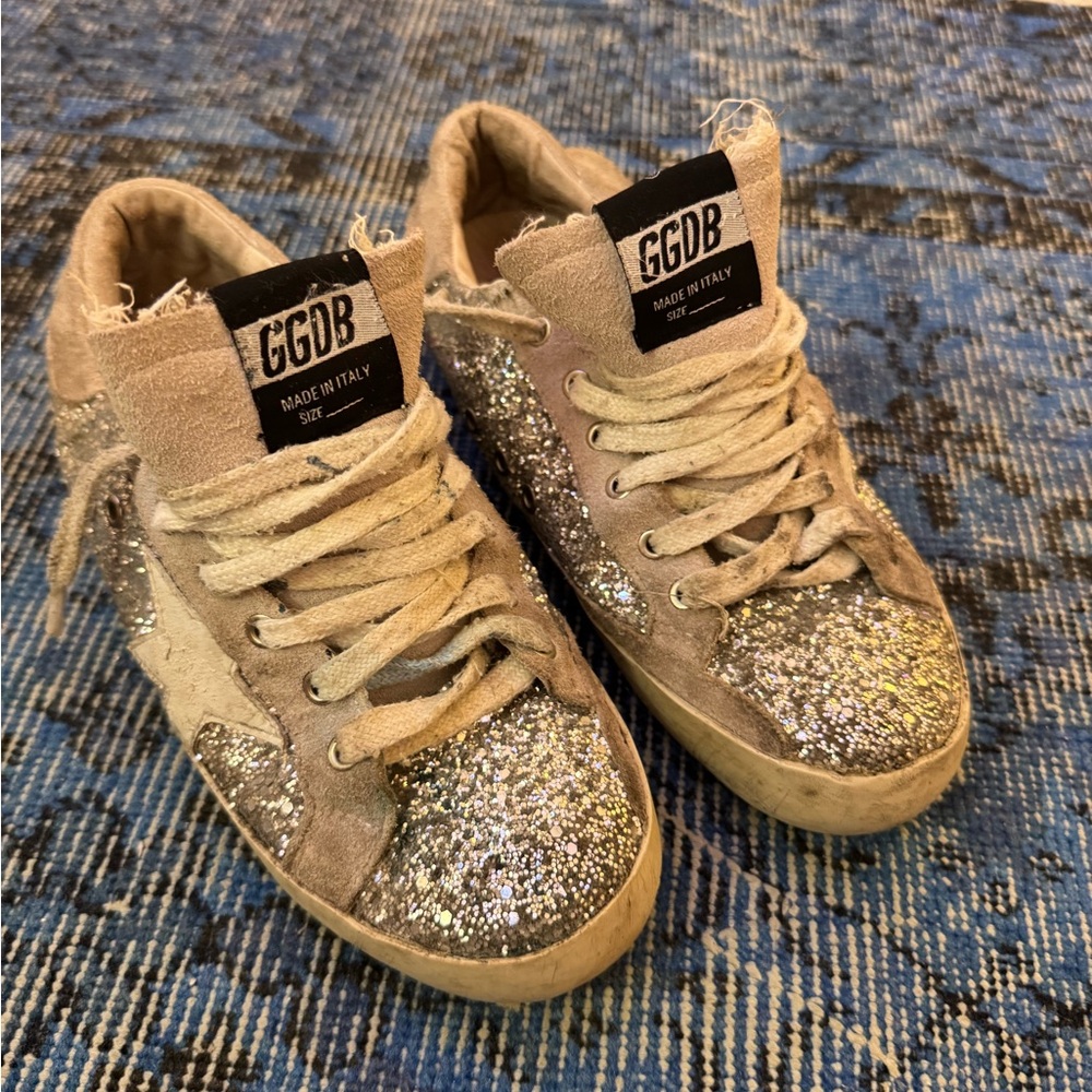 Golden Goose Superstar Glitter Leather Low-Top Sneakers size 38